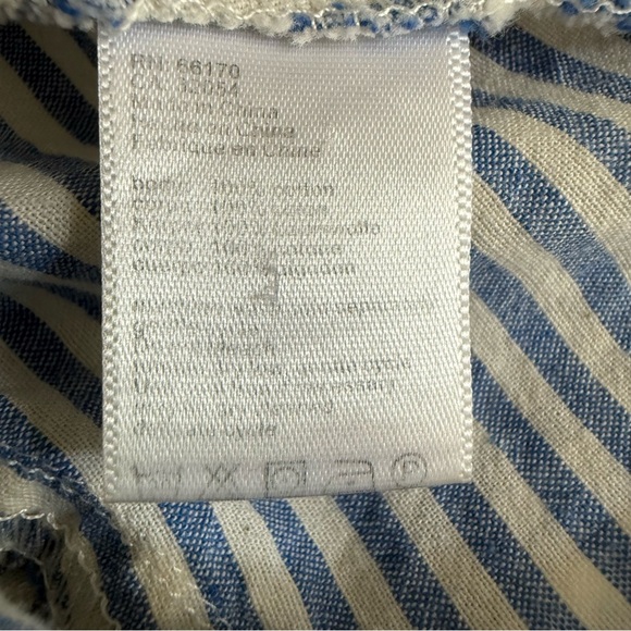 Lili’s Closet | Striped Button Down Blue & White Shirt | 100% Cotton | Sz M - Picture 6 of 8